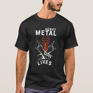 Heavy Metal rettet Leben Gitarrenmusik Rockkonzert T-Shirt