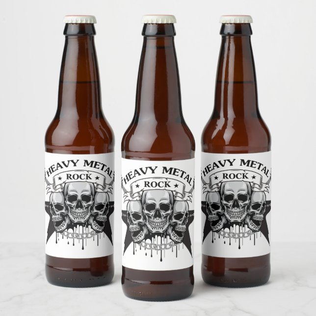 HEAVY METAL ROCK MOTIV BIERFLASCHENETIKETT (Flaschen)