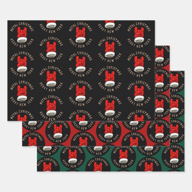 Heavy Metal Weihnachtswrapping Paper Sheets Geschenkpapier Set (Set)