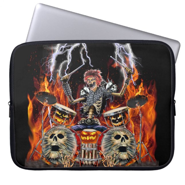 HEAVY METAL ZOMBIE DRUMMER LAPTOPSCHUTZHÜLLE (Vorderseite)