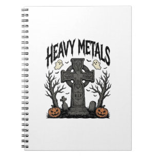 Heavy Metals Halloween-Friedhofs-Vektor-Design_1 Notizblock