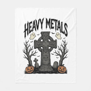 Heavy Metals Halloween-Friedhofs-Vektordesign_1 Fleecedecke