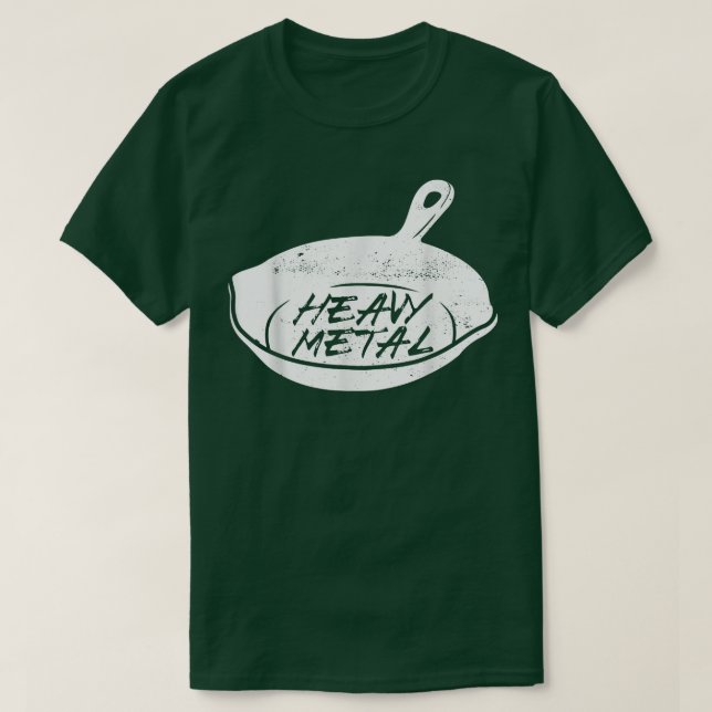 Heavy Metals Kochgeschirr Eisen Skillet T-Shirt (Design vorne)