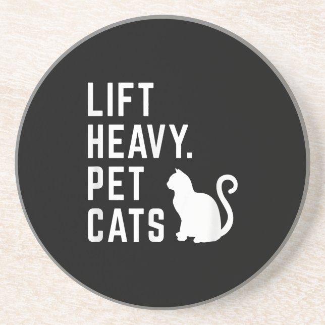 Heavy Pet Cats - Funny Gym Workout Getränkeuntersetzer (Vorne)
