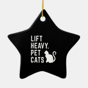 Heavy Pet Cats - Funny Gym Workout Keramik Ornament