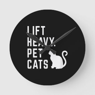 Heavy Pet Cats - Funny Gym Workout Runde Wanduhr
