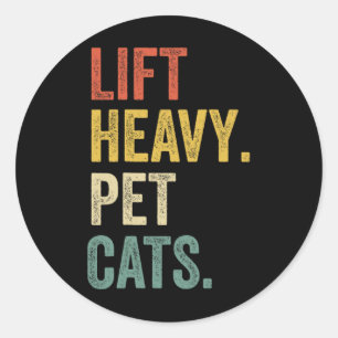 Heavy Pet Cats - Funny Gym Workout Runder Aufkleber