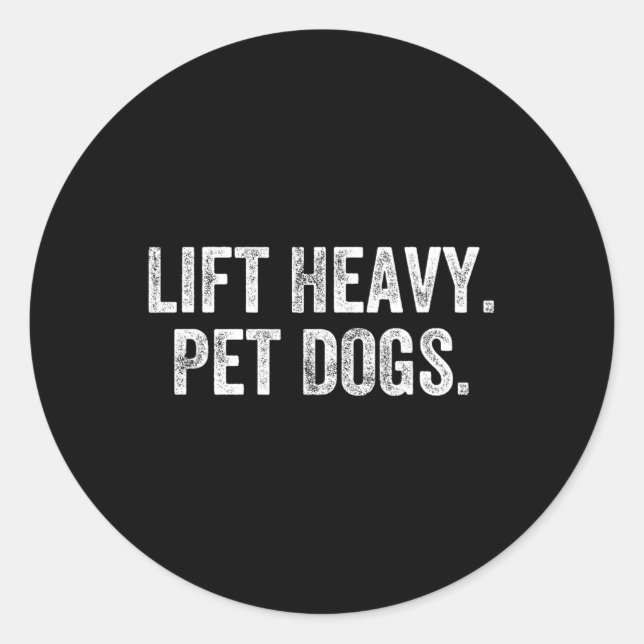 Heavy Pet Hunde Gym Weightlifter Bodybuilder Runder Aufkleber (Vorderseite)