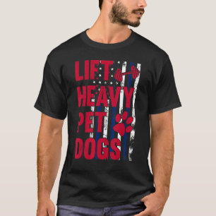 Heavy Pet Hunde Gym Workout Weightlifters Vin T-Shirt