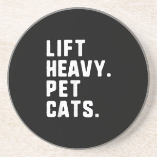 Heavy Pet Katzen Funny Gym Workout Lifting Geschen Getränkeuntersetzer