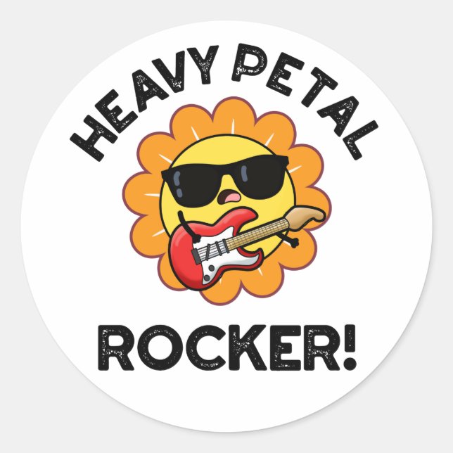 Heavy Petal Rocker Funny Blume Puff Runder Aufkleber (Vorderseite)