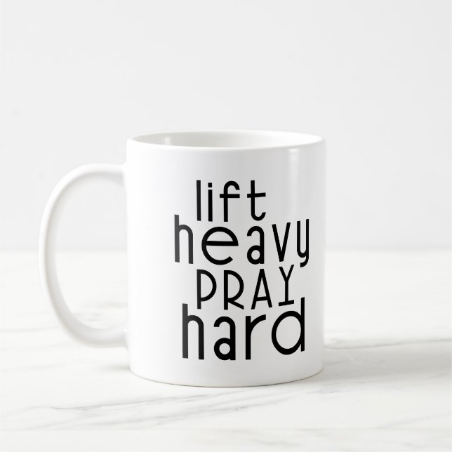Heavy Push Christlich Gym Lover Quote Kaffeetasse (Links)