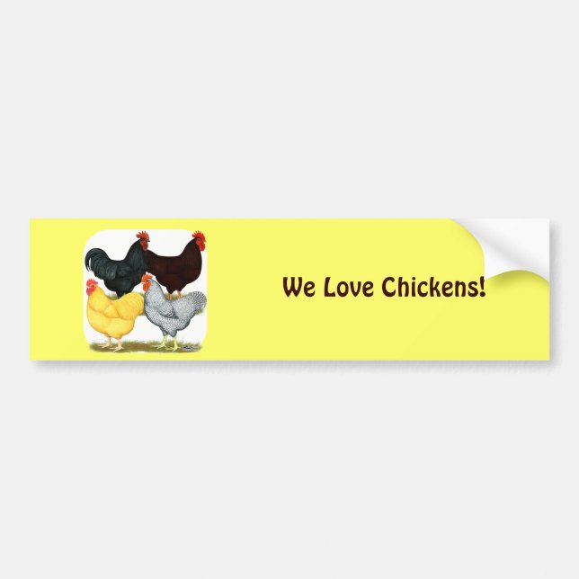 Heavy Rooster Chicken Quartett Autoaufkleber (Vorne)