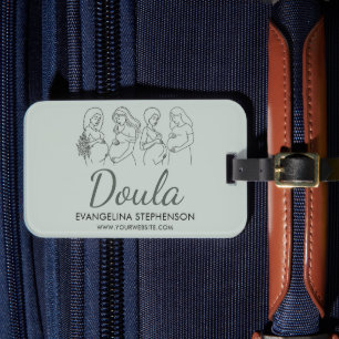 Hebamme Geburt Wochenbett Linienkunst Doula Gepäckanhänger