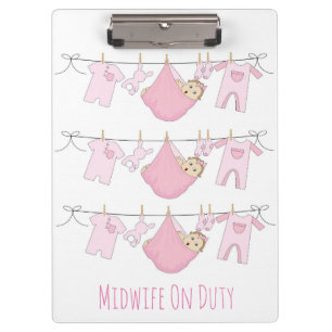 Hebamme on Duty Clipboard Klemmbrett