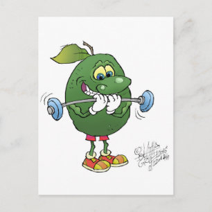 Hebe Avocado, auf einer Postkarte. Postkarte
