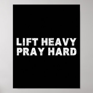 Hebe schwer, bete hart Fitness Bodybuilding Jesus  Poster