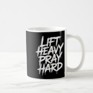 Hebe schwer, bete hart, Fitnessstudio, christliche Kaffeetasse