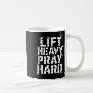 Hebe schwer, bete hart, Fitnessstudio, christliche Kaffeetasse