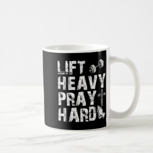 Hebe schwer, bete hart, Gym-Workout, christliches  Kaffeetasse