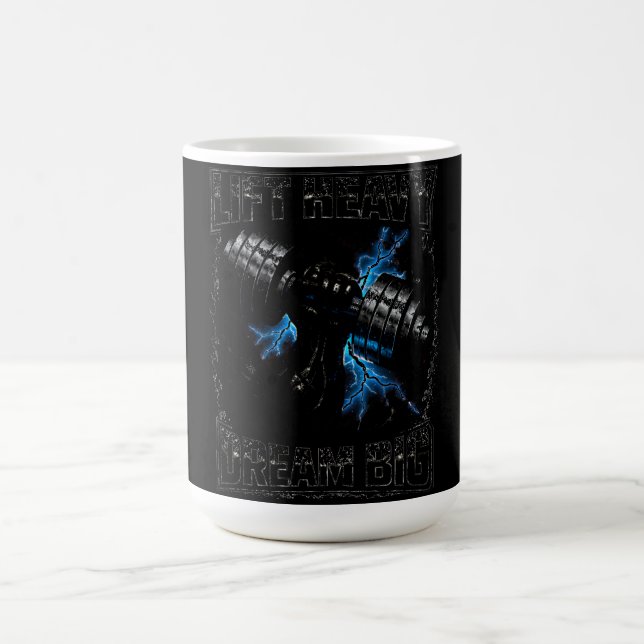 Hebe Schwer, Träume Groß – Powerlifting-Vision Kaffeetasse (Mittel)