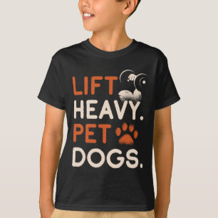 Hebe schwere Haustiere Hunde Fitnessstudio Workout T-Shirt