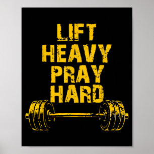 Hebe Schweres, Bete Hart, Workout Christlich, Gewi Poster