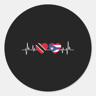 Hebeat Puerto Rico Flag Trinidad und Tobago Runder Aufkleber