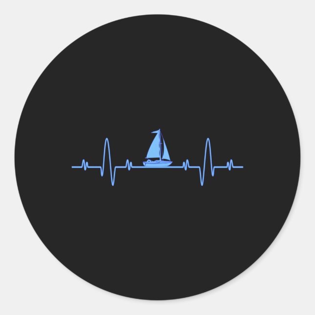 Hebeat Sailing Sailboat Captain Sailers Runder Aufkleber (Vorderseite)