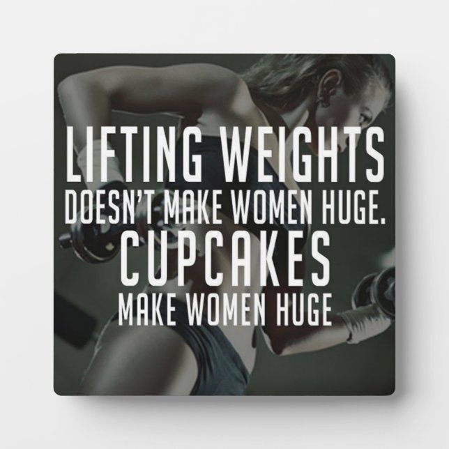 Heben gegen Cupcakes machen Frauen riesig - Funny  Fotoplatte (Vorderseite)