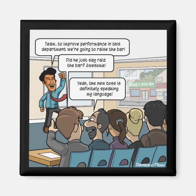 Heben Sie das Bar Funny Square Magnet (Vorne)