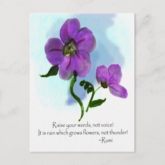 Heben Sie Ihre Worte Rumi Postkarte (Vorderseite)