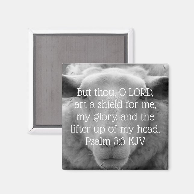 "Heben Sie meinen Kopf auf" Psalm 3:3 Hintergrund Magnet (Vorderseite/Rückseite)