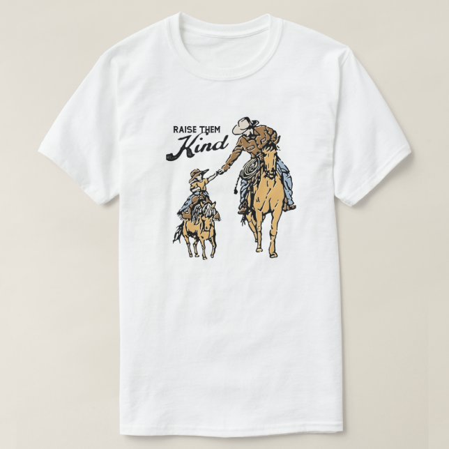 Heben Sie sie freundlich Cowboy T-Shirt (Design vorne)