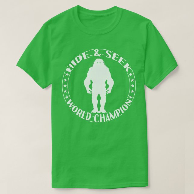 Heben und suchen Champion Bigfoot T-Shirt (Design vorne)