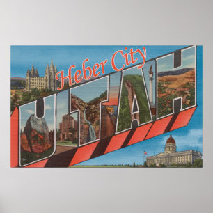 Heber City, Utah - Große Briefmarkenszenen Poster