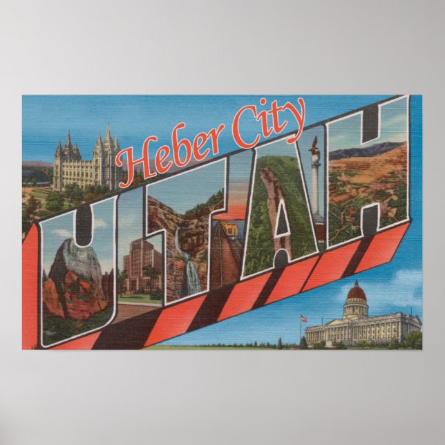 Heber City, Utah - Große Briefmarkenszenen Poster (Vorne)