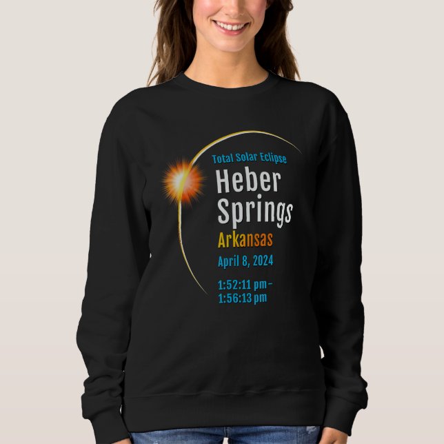 Heber Springs Arkansas Ar Total Solar Eclipse 2024 Sweatshirt (Vorderseite)