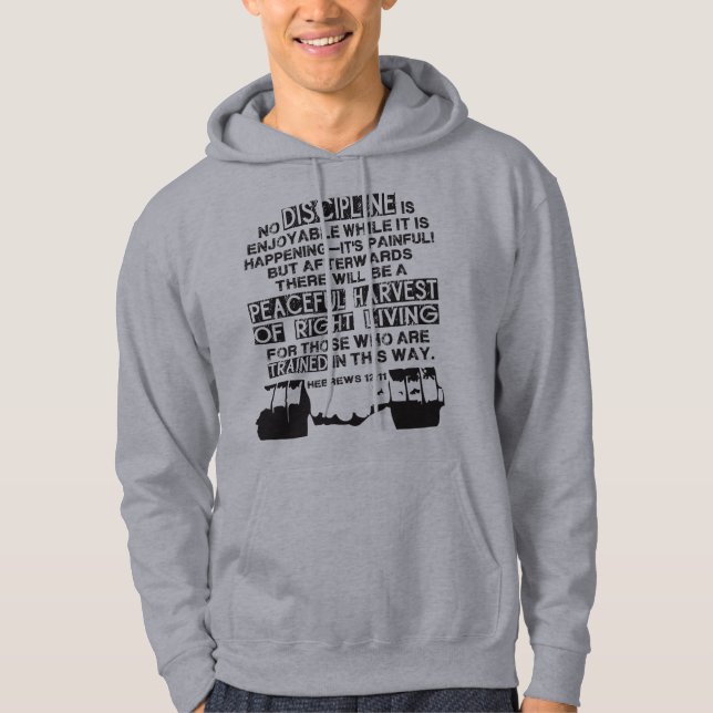 Hebräer-12:11 - Disziplin-Zitat für Heber Hoodie (Vorderseite)