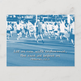 Hebräer 12:1 Ließ uns, das Rennen zu führen Postkarte