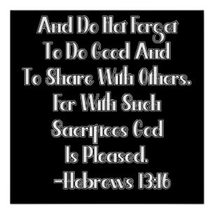 Hebräer 13:16 Bibelvers Poster