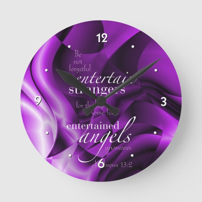 Hebräer-13:2 Runde Wanduhr (Vorderseite)
