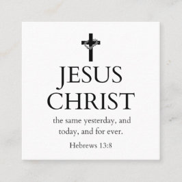 Hebräer 13:8 KJV Jesus Christus für immer Bibelver Quadratische Visitenkarte