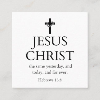 Hebräer 13:8 KJV Jesus Christus für immer Bibelver Quadratische Visitenkarte