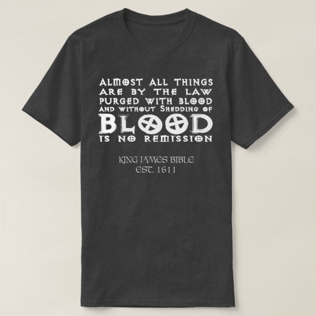 Hebräer-9:22 König James Bible Shirt (Design vorne)