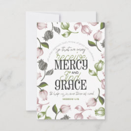 Hebräisch 4:16 Anführungszeichen mit weißer Blumen Dankeskarte