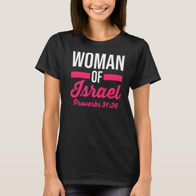 Hebräisch-israelische Christliche Frau mit israeli T-Shirt (Vorderseite)
