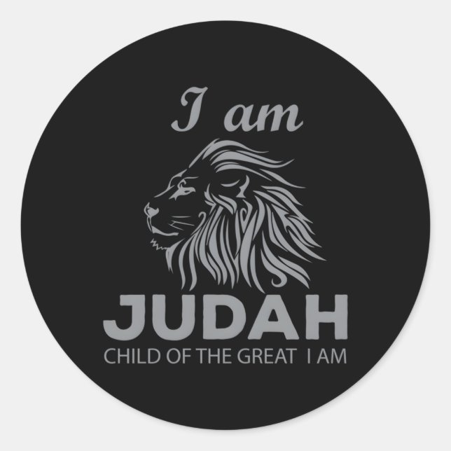 Hebräisch Israelite I Am Judah Lion Child Runder Aufkleber (Vorderseite)
