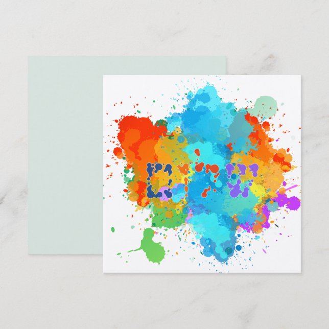 Hebräisch "Shalom" mit Hintergrund der Paint Splas (Vorne/Hinten)