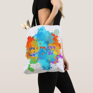 Hebräisch "Shalom" mit Hintergrund der Paint Splas Tasche